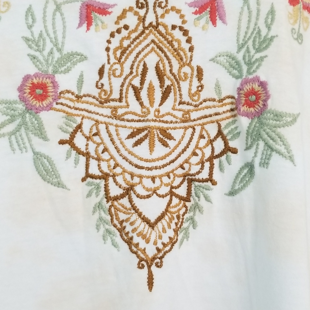 CAITE Dawson Embroidered Boho Tan Tie Dye Shirt Women's Size Small - Picture 6 of 14